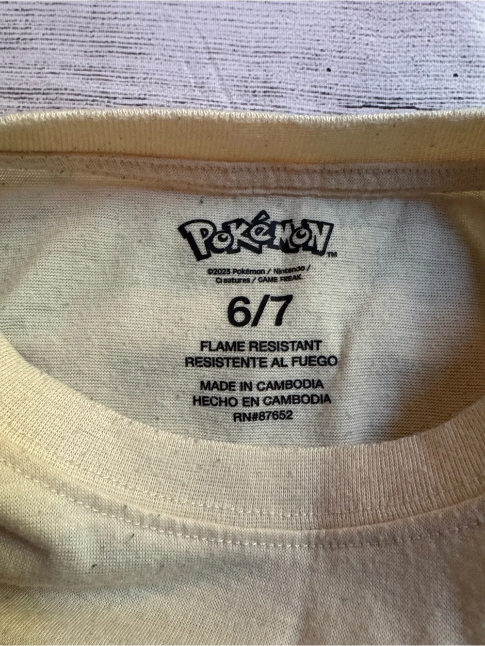 Pokemon Yellow & Gray Pikachu Pajama Set size 6/7